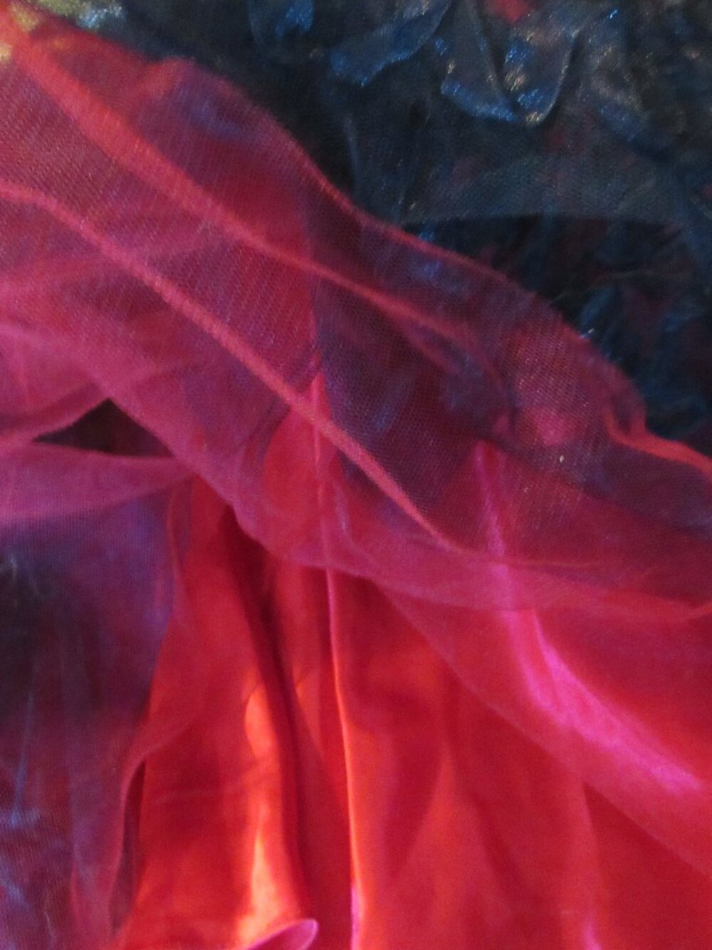 Incredible Black Net Beaded netting over Red  Gown, Rose Titanic dress vibes M - Picture 7 of 9